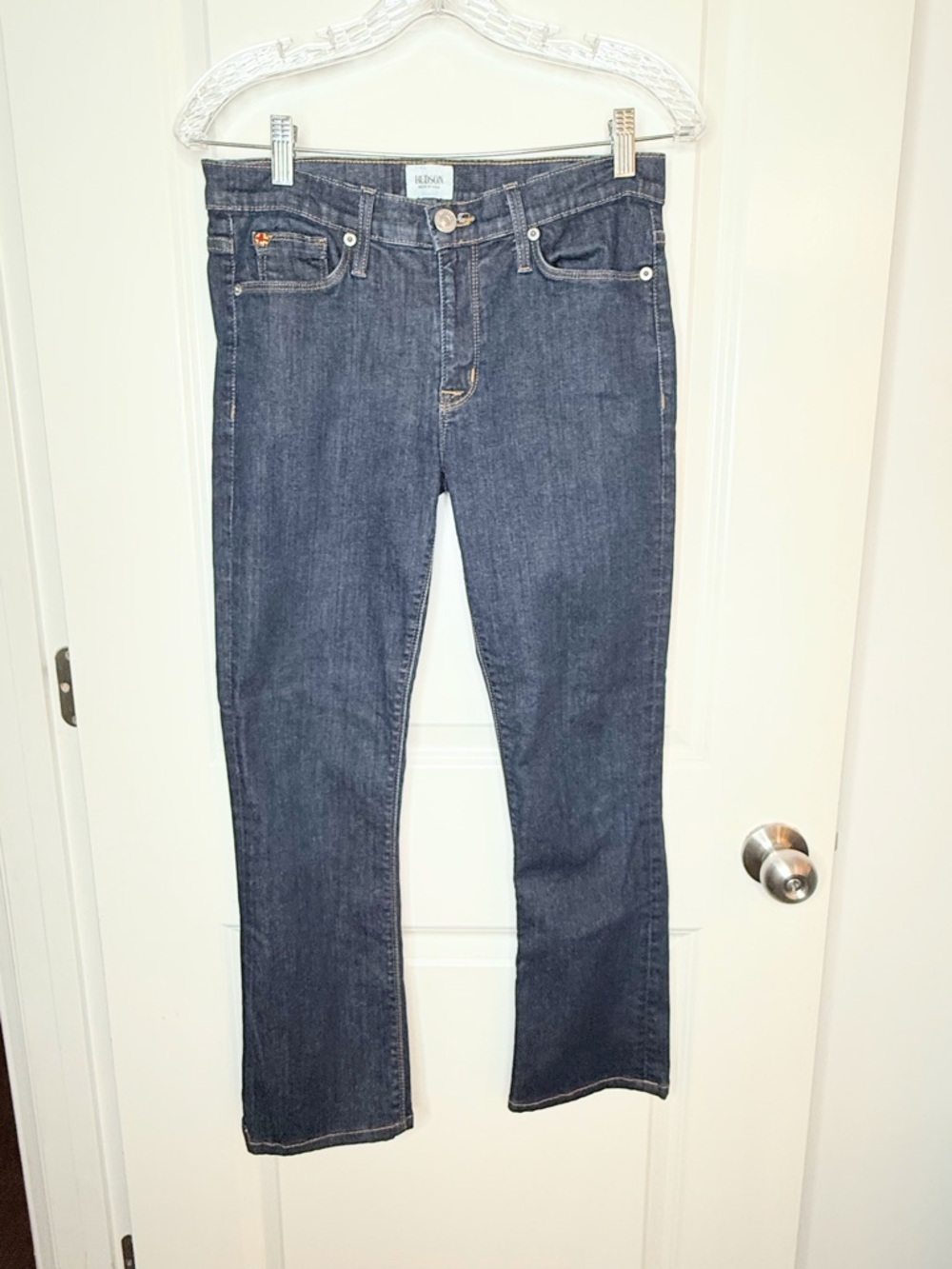 Hudson Elle Baby Boot Jeans 27 Dark Wash Stretch Mid Rise Designer Denim